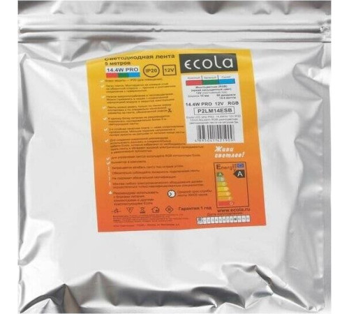 ECOLA P2LM14ESB 14.4W/M 12V IP20 10MM 60LED/M RGB разноцветная