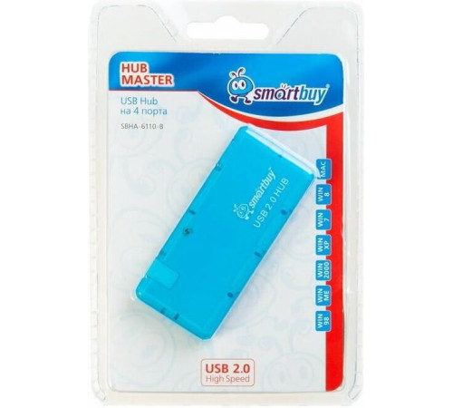 SMARTBUY (SBHA-6110-B) 4 порта синий