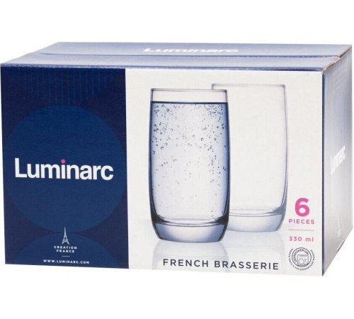 LUMINARC ФРАНЦУЗСКИЙ РЕСТОРАНЧИК наб. стаканов 6шт 330мл высокие (H9369) (2)