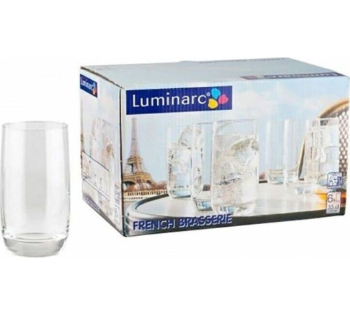 LUMINARC ФРАНЦУЗСКИЙ РЕСТОРАНЧИК наб. стаканов 6шт 330мл высокие (H9369) (2)