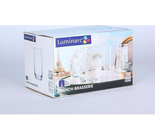 LUMINARC ФРАНЦУЗСКИЙ РЕСТОРАНЧИК наб. стаканов 6шт 330мл высокие (H9369) (2)