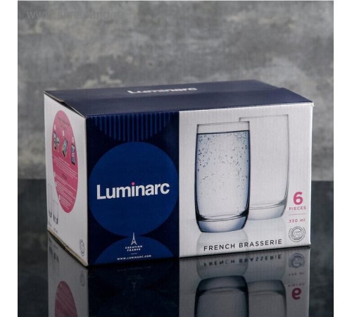 LUMINARC ФРАНЦУЗСКИЙ РЕСТОРАНЧИК наб. стаканов 6шт 330мл высокие (H9369) (2)