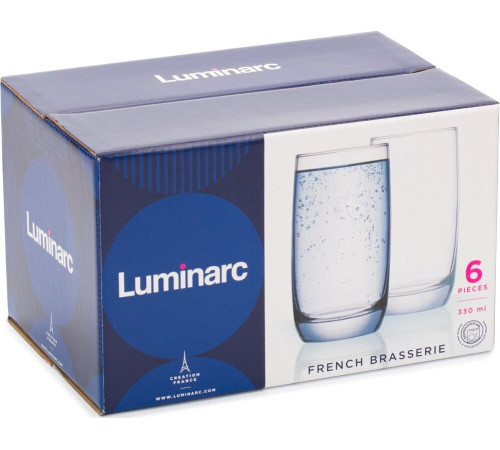 LUMINARC ФРАНЦУЗСКИЙ РЕСТОРАНЧИК наб. стаканов 6шт 330мл высокие (H9369) (2)