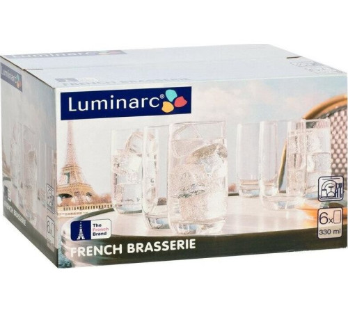 LUMINARC ФРАНЦУЗСКИЙ РЕСТОРАНЧИК наб. стаканов 6шт 330мл высокие (H9369) (2)
