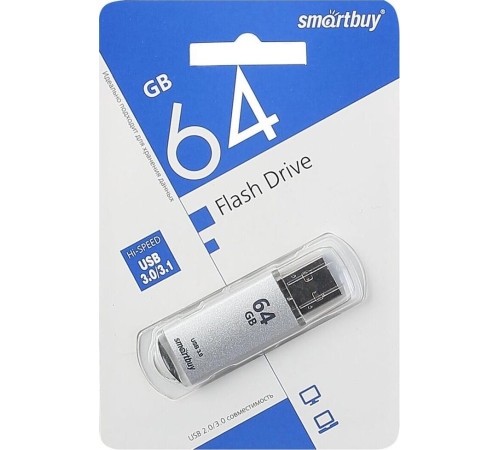 SMARTBUY (SB64GBVC-S3) 64GB V-CUT SILVER USB 3.0