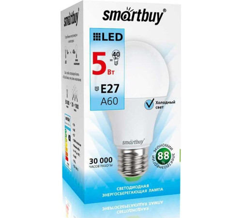 SMARTBUY (SBL-A60-05-40K-E27-A) 5W/4000/E27