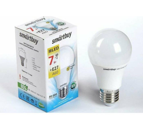 SMARTBUY (SBL-A60-07-30K-E27-N) 7W/3000/E27