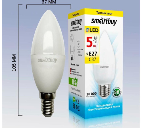 SMARTBUY (SBL-C37-05-30K-E27) 5W/3000/E27
