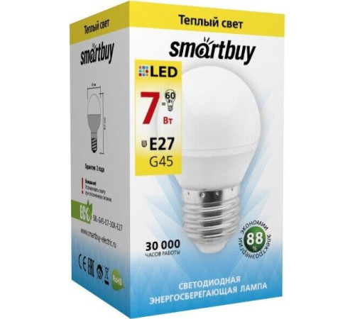 SMARTBUY (SBL-G45-07-30K-E27) 7W/3000/E27