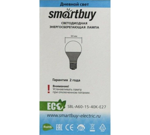 SMARTBUY (SBL-A60-15-40K-E27) 15W/4000/E27