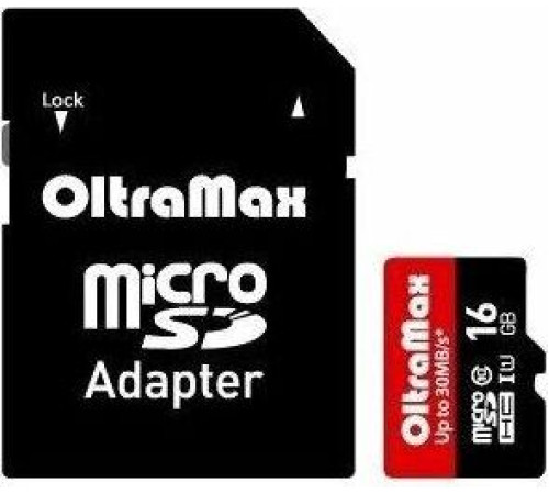 OLTRAMAX MicroSDHC 16GB Class10 + адаптер SD [OM016GCSDHC10-AD]