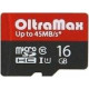 OLTRAMAX MicroSDHC 16GB Class 10 UHS-1 Elite + адаптером SD 45 MB/s [OM016GCSDHC10UHS-1-ElU1]