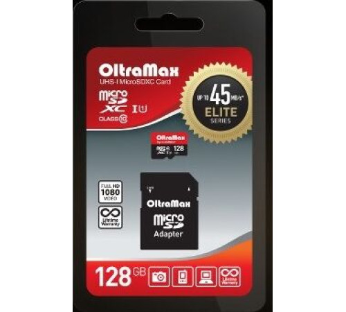OLTRAMAX MicroSDXC 128GB Class 10 UHS-1 Elite [OM128GCSDXC10UHS-1-ElU1]