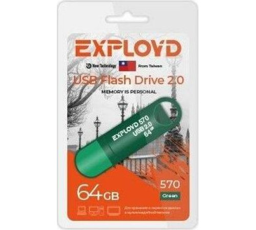 EXPLOYD 64GB 570 зеленый [EX-64GB-570-Green]
