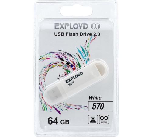 EXPLOYD 64GB 570 белый [EX-64GB-570-White]