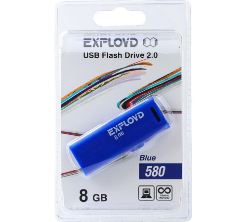 EXPLOYD 8GB-580-синий [EX-8GB-580-Blue]