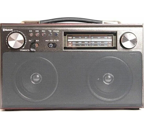 БЗРП РП-322 УКВ 64-108МГц, бат. 4*R20, 220V, акб 1400mA/h, USB/SD/microSD/AUX/Bluetooth, 2 динамика