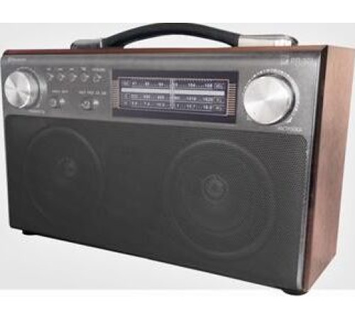 БЗРП РП-322 УКВ 64-108МГц, бат. 4*R20, 220V, акб 1400mA/h, USB/SD/microSD/AUX/Bluetooth, 2 динамика