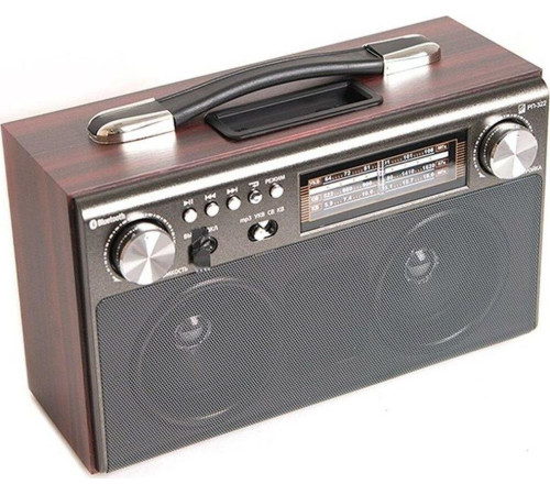 БЗРП РП-322 УКВ 64-108МГц, бат. 4*R20, 220V, акб 1400mA/h, USB/SD/microSD/AUX/Bluetooth, 2 динамика