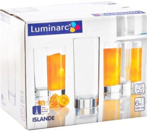 LUMINARC ИСЛАНДИЯ наб. стаканов 6 шт 330 мл высокие (J0040)