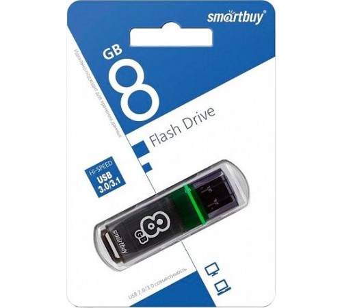 SMARTBUY (SB8GBGS-DG) 8GB GLOSSY SERIES DARK GREY USB 3.0