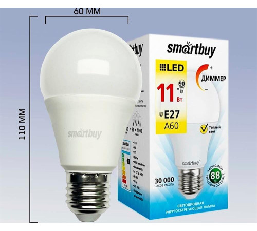 SMARTBUY (SBL-A60-11-30K-E27-A) 11W/3000/E27