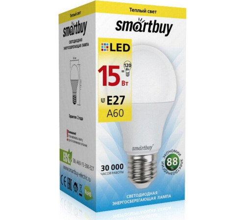 SMARTBUY (SBL-A60-15-30K-E27) 15W/3000/E27
