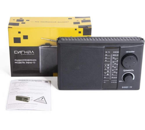 ЭФИР 12 FM 64-108МГц, бат. 2*R20, 220V