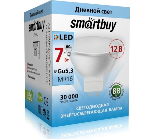 SMARTBUY (SBL-GU5_3-07-40K-12V) 7W/4000K/GU5.3