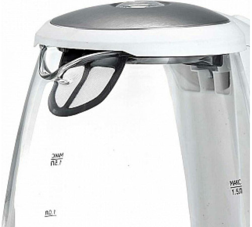 Чайник электрический DELTA DL-1202 white (1,5л. стекло)