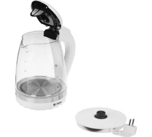 Чайник электрический DELTA DL-1202 white (1,5л. стекло)
