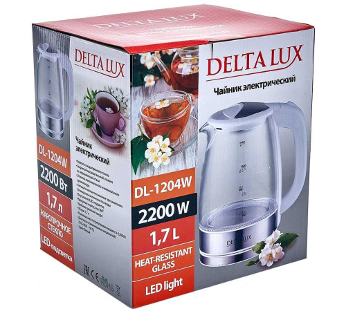 DELTA LUX DL-1204W (1,7л. стекло)
