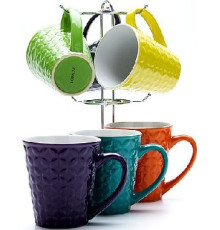 LORAINE LR 23138 набор чашек 6пр 350мл керам.нерж.