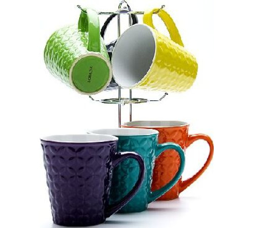 LORAINE LR 23138 набор чашек 6пр 350мл керам.нерж.