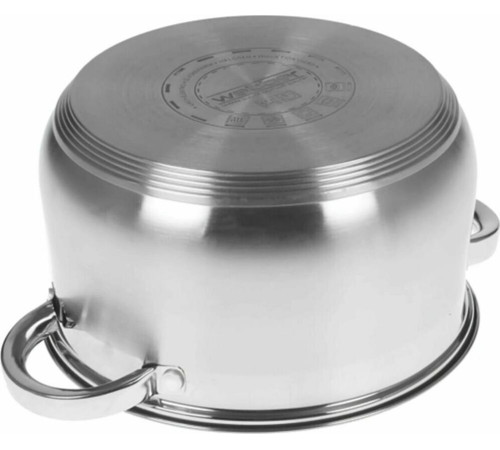 WEBBER BE-614/6 Набор посуды из нерж.стали 6 пр. 2,1л, 2,9л, 3,9л со стеклянными крышками