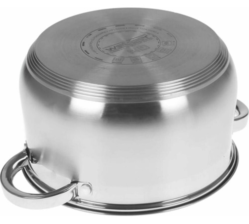 WEBBER BE-616/6 Набор посуды из нерж.стали 6 пр. 2,1л, 2,9л, 3,9л со стеклянными крышками