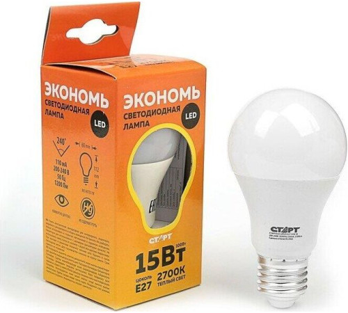 СТАРТ (17288) LEDGLS E27 15W30 WS