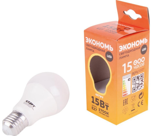 СТАРТ (17288) LEDGLS E27 15W30 WS