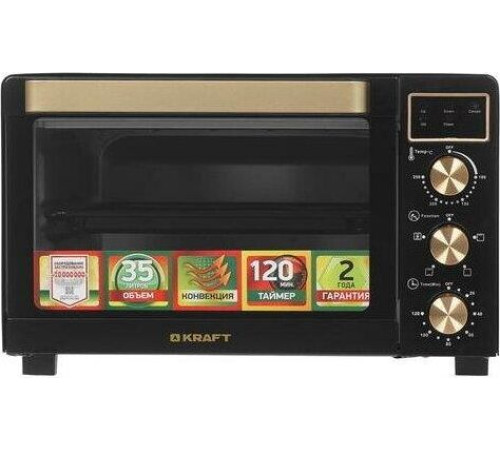 KRAFT KF-MO 3506 KGLB (черный/золото) с дисплеем