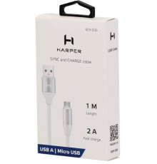 HARPER SCH-330 (MICRO-USB, 1м, оплетка силикон) белый