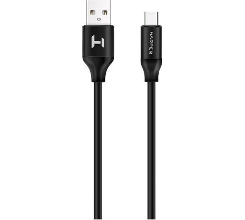 HARPER SCH-730 (USB TYPE C, 1м, оплетка силикон) черный