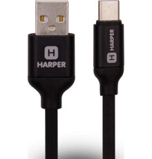 HARPER SCH-730 (USB TYPE C, 1м, оплетка силикон) черный