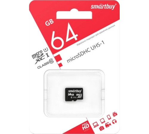 SMARTBUY (SB64GBSDCL10-00) MicroSDXC 64GB Class10 UHS-1