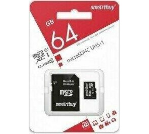 SMARTBUY (SB64GBSDCL10-00) MicroSDXC 64GB Class10 UHS-1