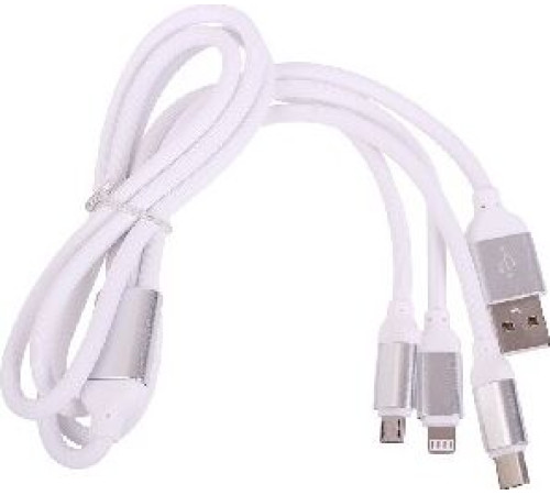 SMARTBUY (iK-312 white) 3 в 1 MICROUSB+TYPE-C+8 PIN 1 м