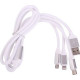 SMARTBUY (iK-312 white) 3 в 1 MICROUSB+TYPE-C+8 PIN 1 м