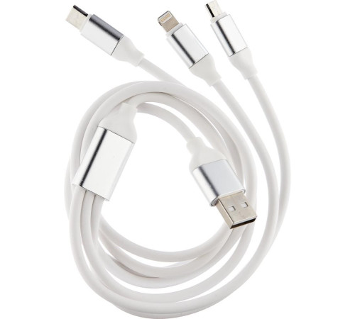 SMARTBUY (iK-312 white) 3 в 1 MICROUSB+TYPE-C+8 PIN 1 м