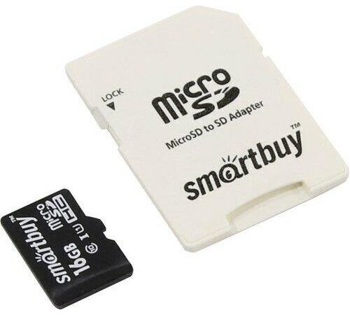 SMARTBUY (SB16GBSDCL10-01LE) MicroSDHC 16GB Class10 LE + адаптер