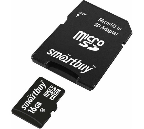 SMARTBUY (SB16GBSDCL10-01LE) MicroSDHC 16GB Class10 LE + адаптер