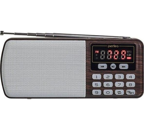 Радиоприемник PERFEO (i120-BK) ЕГЕРЬ - коричневый
